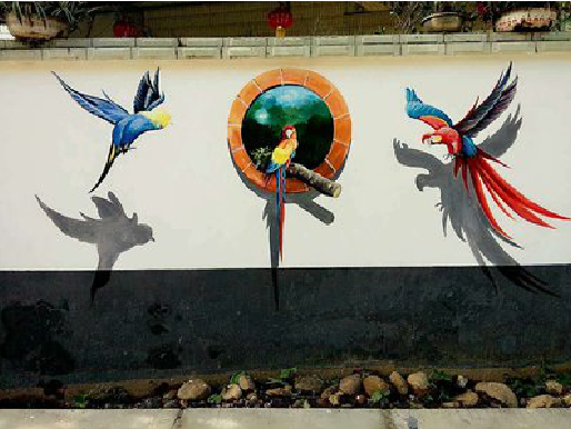 安陆视觉错位-3D墙绘设计